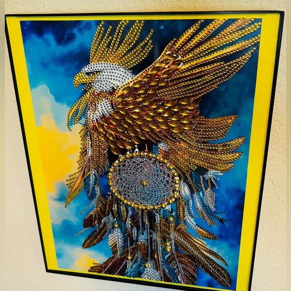 Finished Crystal Rhinestone Eagle Dreamcatcher Diamond Painting - Picture 1 of 3
